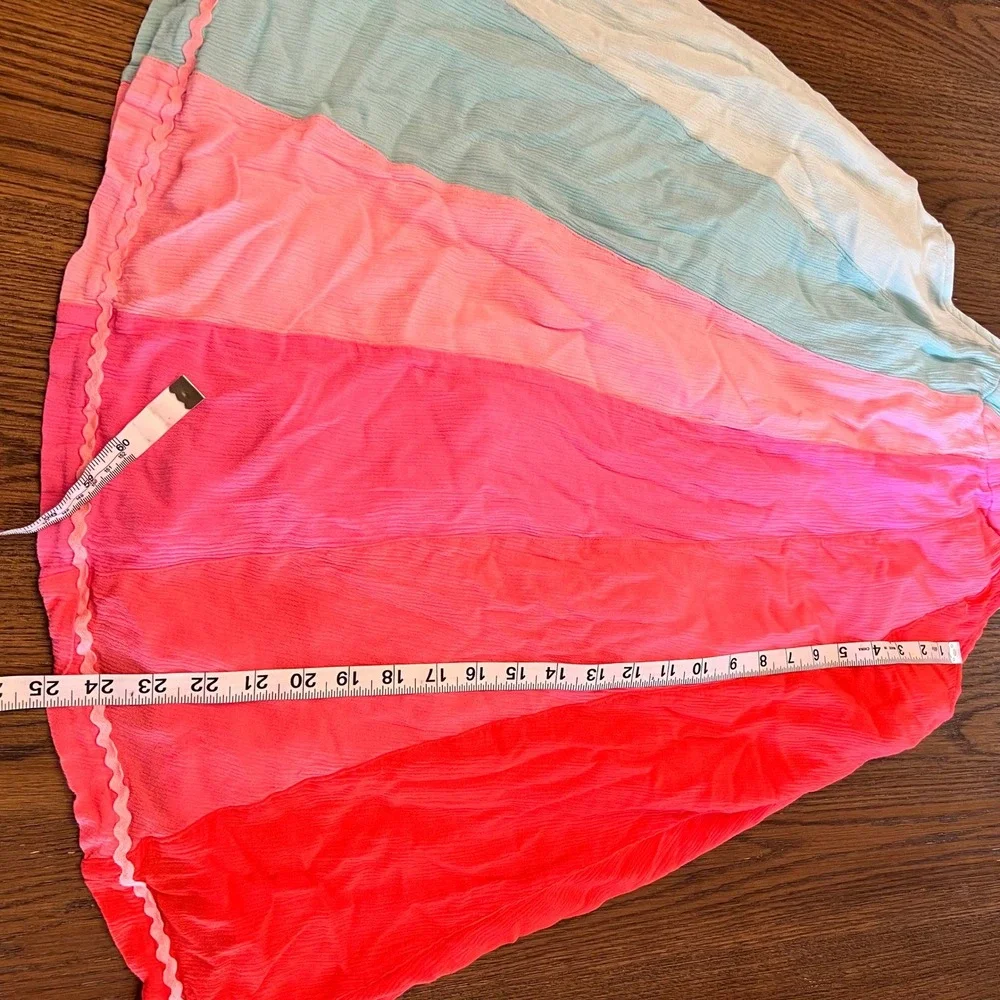 Matilda Jane Girls Halter Dress Rayon Crinkle Gauze Whimsical Rainbow Stripe 16